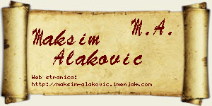 Maksim Alaković vizit kartica